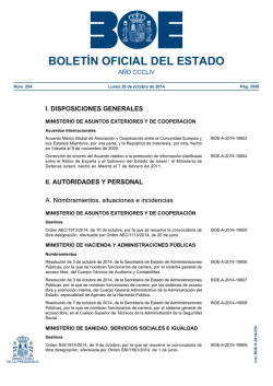 Sumario del BOE núm 254 de Lunes 20 de octubre de 2014 - BOE.es