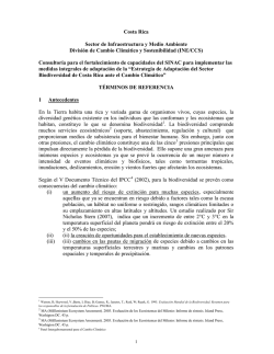 TORs: Consultoría para el fortalecimiento de capacidades del SINAC