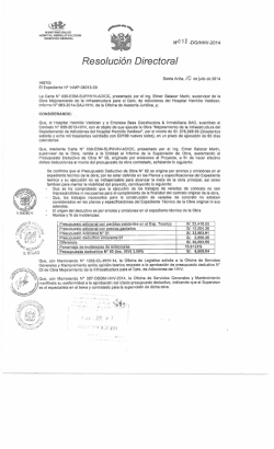 Resoluci&oacute;n Directora/ - Hospital Hermilio Valdiz&aacute;n
