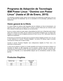Programa de Adopción de Tecnología IBM Power Linux: “Domine