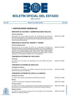 Sumario del BOE núm 255 de Martes 21 de octubre de 2014 - BOE.es