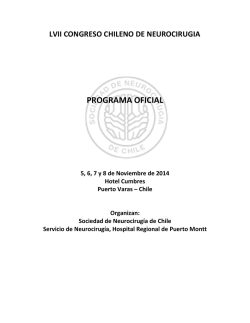 Programa Oficial Congreso - Sociedad de Neurocirugía de Chile