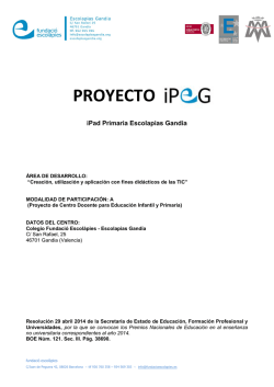 Proyecto iPEG - Escolapias