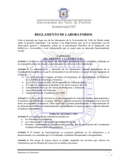 53. Reglamento de Laboratorios - Universidad del Valle de Puebla