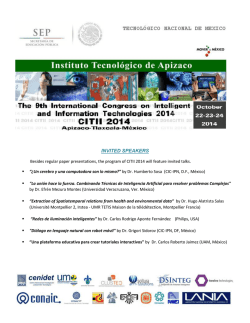 INVITED SPEAKERS - IT Apizaco **Departamento de Sistemas y