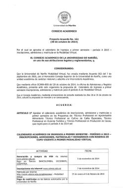 descargue acuerdo número 161 - Universidad de Nariño