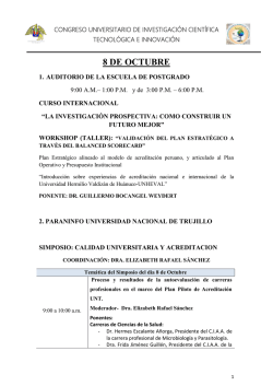 8 DE OCTUBRE - Congreso Universitario de Investigacion Científica