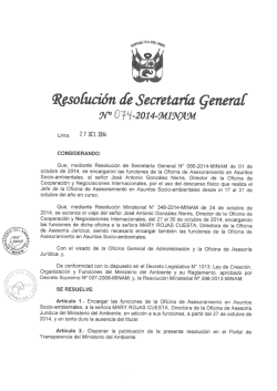rsg n° 074-2014-minam - Ministerio del Ambiente