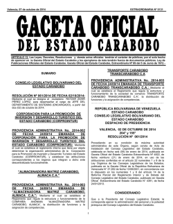 DEL ESTADO CARABOBO - Gobernación Bolivariana