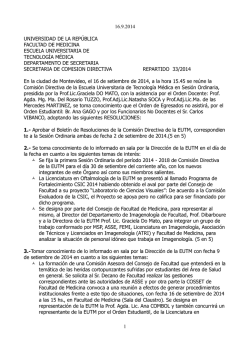 16. Set. Rep. 33/2014 - EUTM - Facultad de Medicina