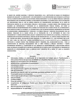 LICITACION PUBLICA No. RAN-ADQ-I-003/97 - Bansefi