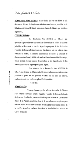 Acordada 117/14 Poder Judicial de la Nación - Colegio de