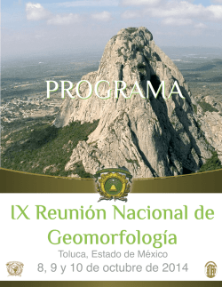IX Reunión Nacional de Geomorfología