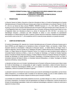 Convocatoria ENARE 2014 - Dirección General de Calidad y