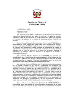 Resolución Directoral - Ministerio de Economía y Finanzas