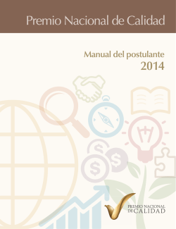 Manual del Postulante PNC 2014 - Premio Nacional de Calidad