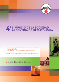 4º simposio de la sociedad argentina de hematología - SAH 2014