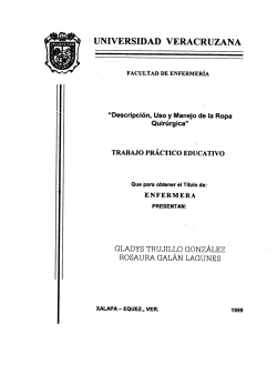 Descripci&oacute;n, uso y manejo de la ropa quir&uacute;rgica