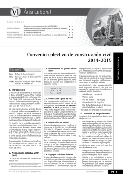 VI Convenio colectivo de construcción civil 2014-2015 - Revista