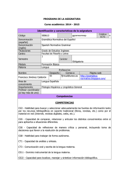 Gramática normativa del español - Universidad de Extremadura