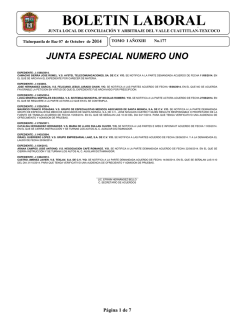 boletin laboral - Junta Local de Conciliación y Arbitraje del Valle