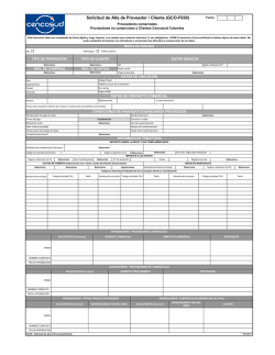 Ficha general del proveedor - formulario - Proveedores