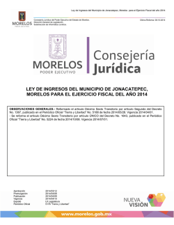 ley de ingresos del municipio de jonacatepec - Marco Jurídico
