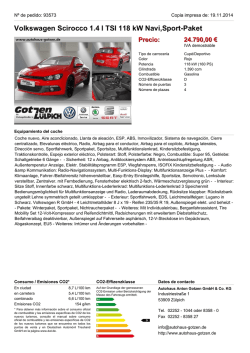 Volkswagen Scirocco 1.4 l TSI 118 kW Navi,Sport-Paket Precio