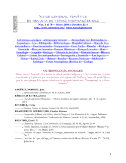 Índice Temático - Revista de Temas Nicaragüenses