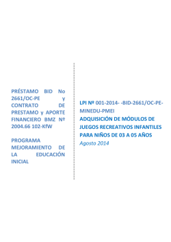 LPI Nº 001-2014- -BID-2661/OC-PE- MINEDU-PMEI ADQUISICIÓN