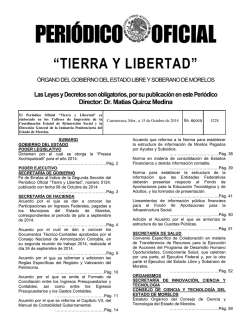 PE ERI IÓD DICO O O FIC CIAL L - Periódico Oficial - Morelos
