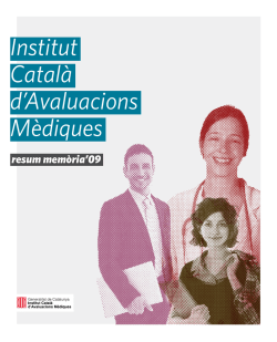 Institut Català dAvaluacions Mèdiques - Departament de Salut