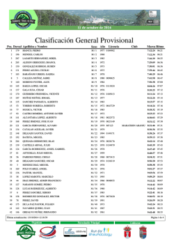 Clasificación General Provisional - Federación Española de Atletismo