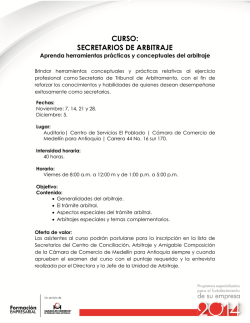 curso: secretarios de arbitraje - Cámara de Comercio de Medellín