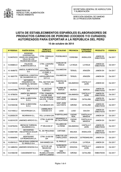 LISTA DE ESTABLECIMIENTOS ESPA&Ntilde;OLES - cexgan