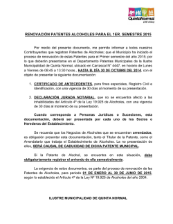Renovación Patentes de Alcoholes - Municipalidad de Quinta Normal