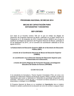 Becas del Programa de Capacitaci&oacute;n para Estudiantes y - cnbes