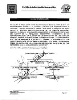 acuerdo acu-cecen/10/12/2014, de la comisión electoral - PRD