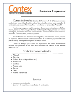 Currículum Empresarial Productos Comercializados - cantex