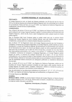 acuerdo regional n° 143-2014-grj/cr. - Gobierno Regional de Junín