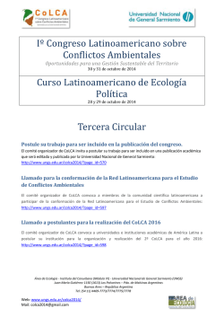 Iº Congreso Latinoamericano sobre Conflictos Ambientales Curso
