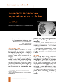 Neumonitis secundaria a lupus eritematoso sistémico - revista de la