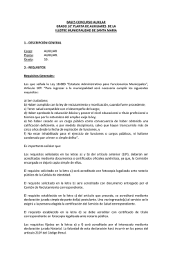 grado 16&deg; planta de auxiliares - I. Municipalidad de Santa Mar&iacute;a