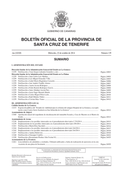 Boletín 139/2014, de fecha 22/10/2014 - BOP Santa Cruz de Tenerife