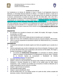Convocatoria - Facultad de Derecho - UNAM