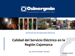 Calidad del Servicio Eléctrico en la Región Cajamarca. - Osinergmin