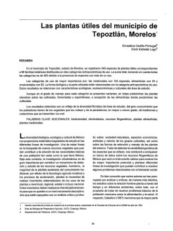 Las plantas útiles del municipio de Tepoztlán, Morelos - Centros