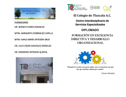Diptico del diplomado - El Colegio de Tlaxcala, AC