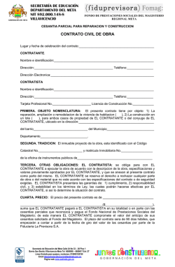 Nuevo Contrato de Obra Mejoramiento y Construcci&oacute;n de Vivienda