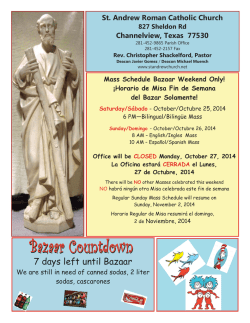 7 days left until Bazaar - Saint Andrew Catholic Church